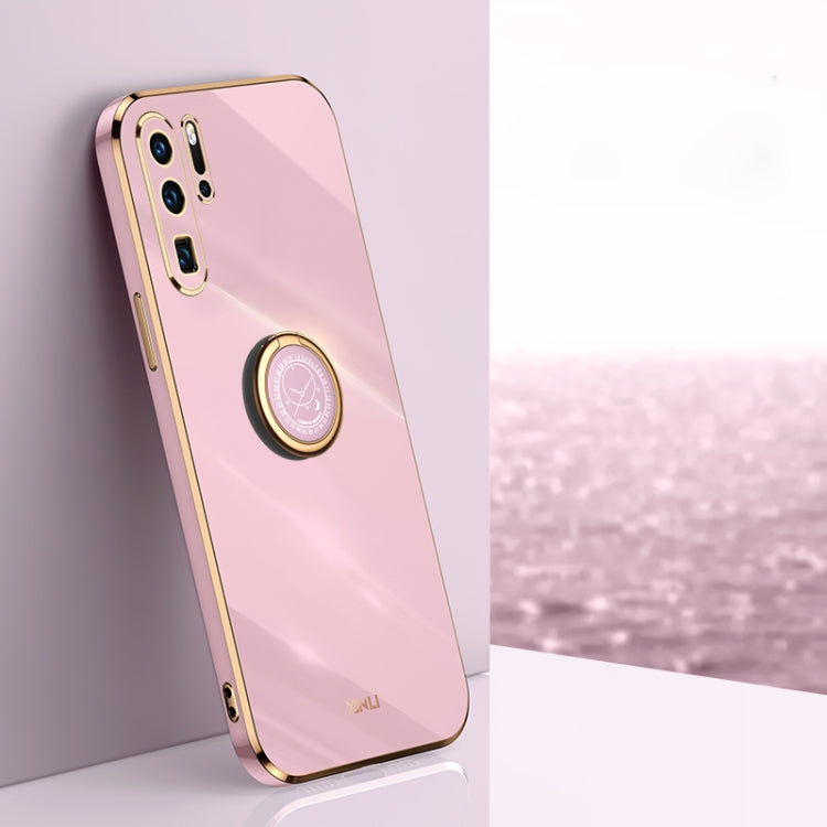 XINLI Straight Edge 6D Electroplate TPU Phone Case with Ring Holder, For Huawei P30, For Huawei P30 Pro, For Huawei P30 Lite