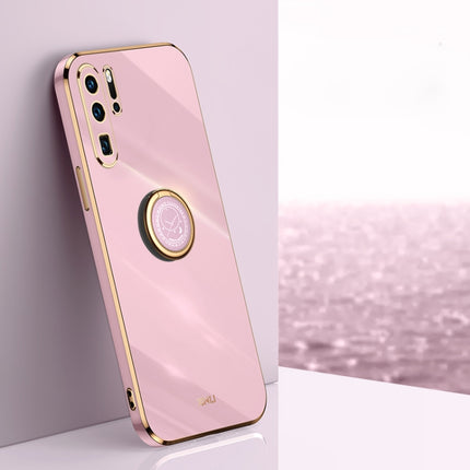 XINLI Straight Edge 6D Electroplate TPU Phone Case with Ring Holder, For Huawei P30, For Huawei P30 Pro, For Huawei P30 Lite