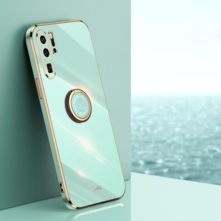 XINLI Straight Edge 6D Electroplate TPU Phone Case with Ring Holder, For Huawei P30, For Huawei P30 Pro, For Huawei P30 Lite