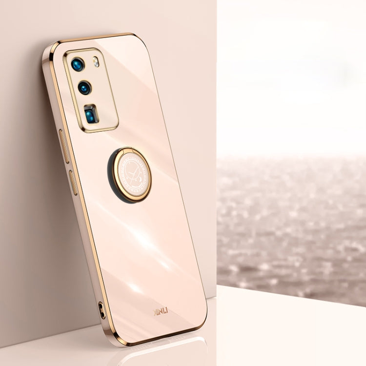 XINLI Straight Edge 6D Electroplate TPU Phone Case with Ring Holder, For Huawei P40, For Huawei P40 Pro, For Honor 20