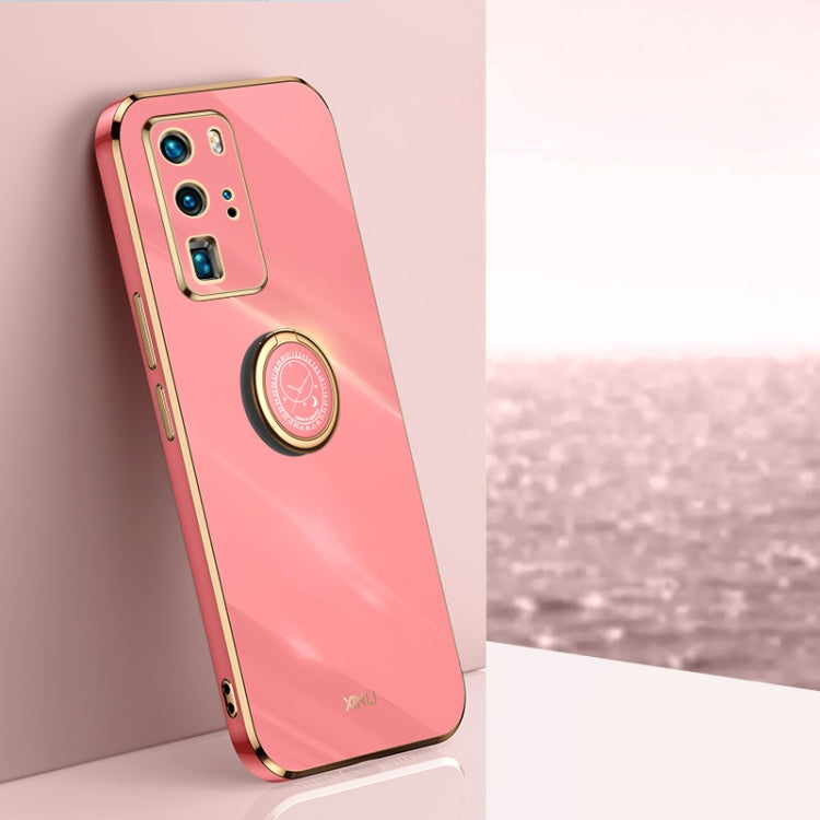XINLI Straight Edge 6D Electroplate TPU Phone Case with Ring Holder, For Huawei P40, For Huawei P40 Pro, For Honor 20