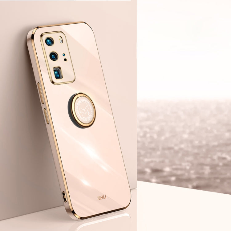 XINLI Straight Edge 6D Electroplate TPU Phone Case with Ring Holder, For Huawei P40, For Huawei P40 Pro, For Honor 20