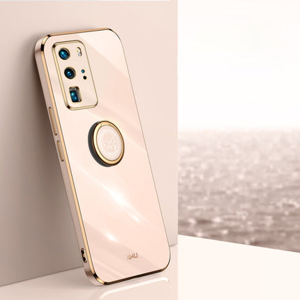 XINLI Straight Edge 6D Electroplate TPU Phone Case with Ring Holder, For Huawei P40, For Huawei P40 Pro, For Honor 20