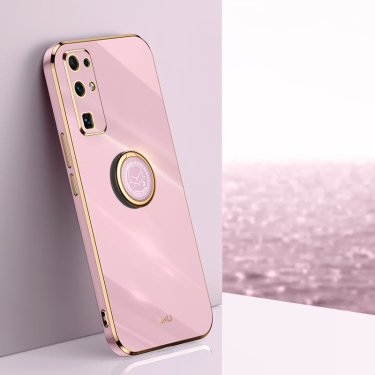 XINLI Straight Edge 6D Electroplate TPU Phone Case with Ring Holder, For Honor 20 Pro, For Honor 20 Lite, For Honor 30
