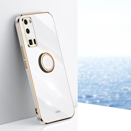 XINLI Straight Edge 6D Electroplate TPU Phone Case with Ring Holder, For Honor 30 Pro, For Honor 30S, For Honor 30 Youth