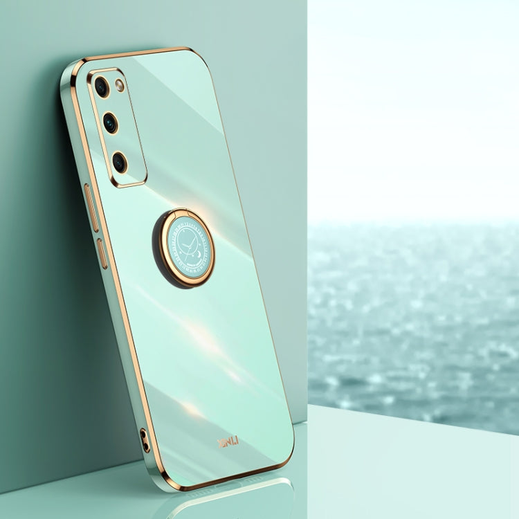 XINLI Straight Edge 6D Electroplate TPU Phone Case with Ring Holder, For Honor 30 Pro, For Honor 30S, For Honor 30 Youth
