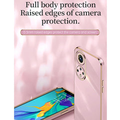 XINLI Straight Edge 6D Electroplate TPU Phone Case with Ring Holder, For Honor 50, For Honor 50 SE, For Honor Play 3