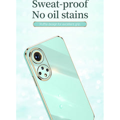 XINLI Straight Edge 6D Electroplate TPU Phone Case with Ring Holder, For Honor 50, For Honor 50 SE, For Honor Play 3