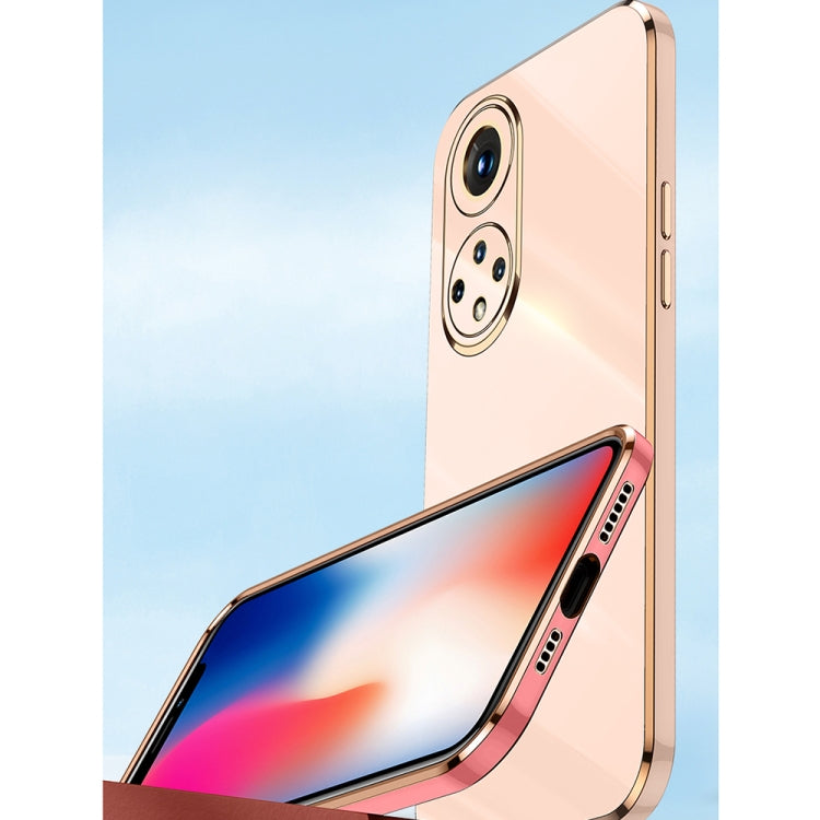 XINLI Straight Edge 6D Electroplate TPU Phone Case with Ring Holder, For Honor 50, For Honor 50 SE, For Honor Play 3