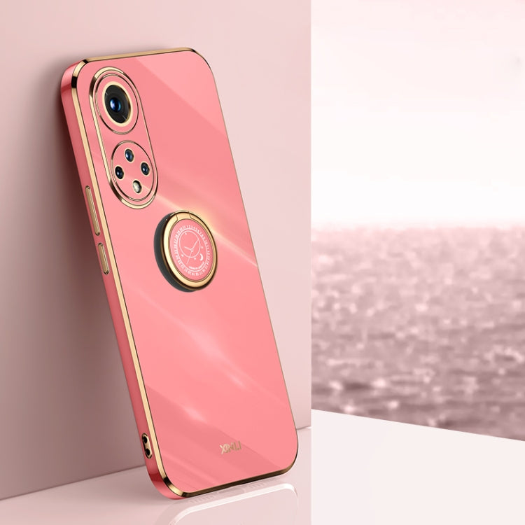 XINLI Straight Edge 6D Electroplate TPU Phone Case with Ring Holder, For Honor 50, For Honor 50 SE, For Honor Play 3