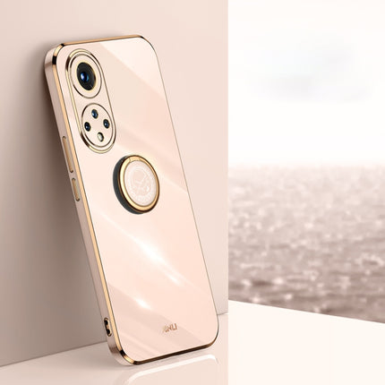 XINLI Straight Edge 6D Electroplate TPU Phone Case with Ring Holder