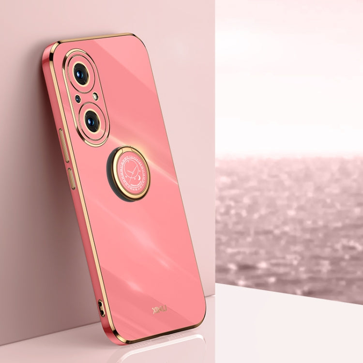 XINLI Straight Edge 6D Electroplate TPU Phone Case with Ring Holder, For Honor 50, For Honor 50 SE, For Honor Play 3