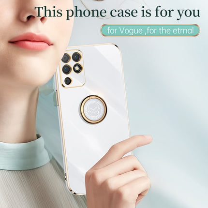 XINLI Straight Edge 6D Electroplate TPU Phone Case with Ring Holder