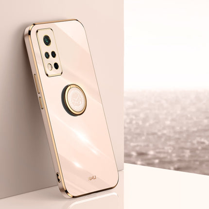 XINLI Straight Edge 6D Electroplate TPU Phone Case with Ring Holder