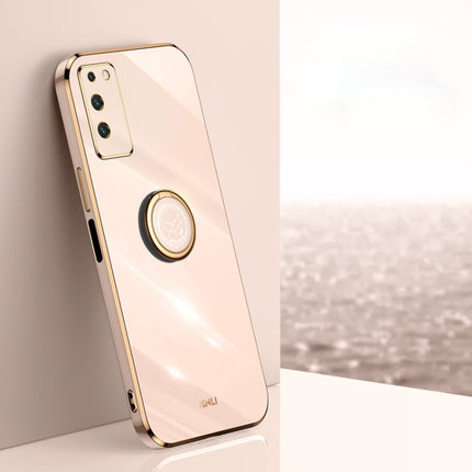 XINLI Straight Edge 6D Electroplate TPU Phone Case with Ring Holder