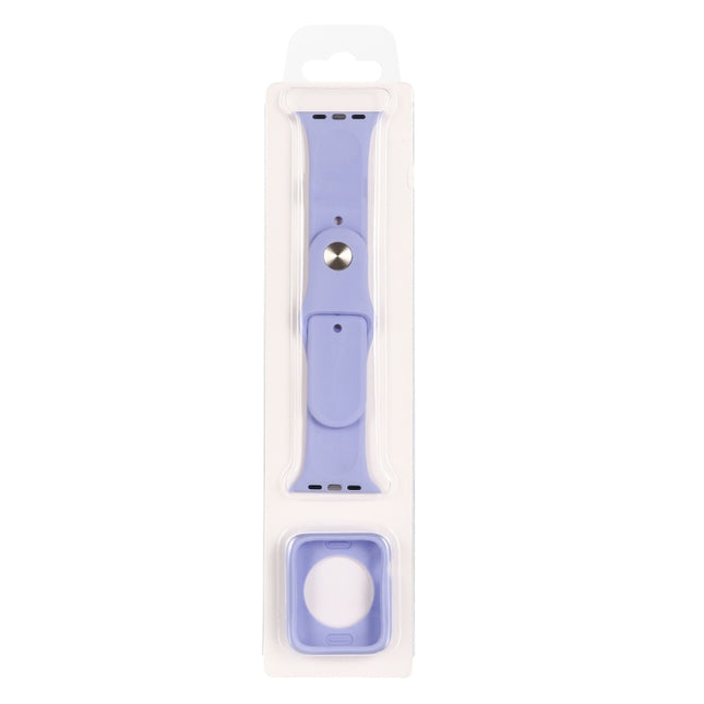 Silicone Replacement Strap Watchband + Watch Protective Case Set, For Apple Watch Series 3 & 2 & 1 38mm