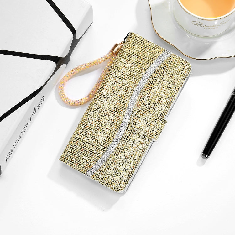 Glitter Powder Horizontal Flip Leather Case with Card Slots & Holder & Lanyard, For iPhone 13 mini, For iPhone 13, For iPhone 13 Pro, For iPhone 13 Pro Max