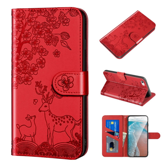 Sika Deer Embossing Pattern Horizontal Flip PU Leather Case with Holder & Card Slot & Wallet & Photo Frame, For iPhone 6 / 6s, For iPhone 6 Plus / 6s Plus, For iPhone SE 2022 / SE 2020 / 8 / 7, For iPhone 8 Plus / 7 Plus, For iPhone 11, For iPhone 11 Pro