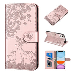 Sika Deer Embossing Pattern Horizontal Flip PU Leather Case with Holder & Card Slot & Wallet & Photo Frame, For iPhone 6 / 6s, For iPhone 6 Plus / 6s Plus, For iPhone SE 2022 / SE 2020 / 8 / 7, For iPhone 8 Plus / 7 Plus, For iPhone 11, For iPhone 11 Pro