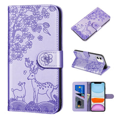 Sika Deer Embossing Pattern Horizontal Flip PU Leather Case with Holder & Card Slot & Wallet & Photo Frame, For iPhone 6 / 6s, For iPhone 6 Plus / 6s Plus, For iPhone SE 2022 / SE 2020 / 8 / 7, For iPhone 8 Plus / 7 Plus, For iPhone 11, For iPhone 11 Pro