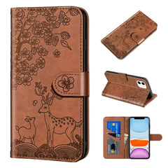 Sika Deer Embossing Pattern Horizontal Flip PU Leather Case with Holder & Card Slot & Wallet & Photo Frame, For iPhone 6 / 6s, For iPhone 6 Plus / 6s Plus, For iPhone SE 2022 / SE 2020 / 8 / 7, For iPhone 8 Plus / 7 Plus, For iPhone 11, For iPhone 11 Pro