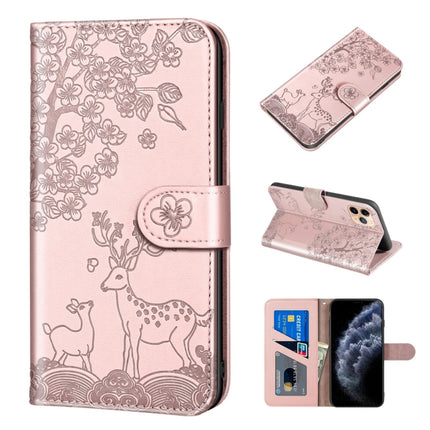 Sika Deer Embossing Pattern Horizontal Flip PU Leather Case with Holder & Card Slot & Wallet & Photo Frame, For iPhone 11, For iPhone 11 Pro, For iPhone 11 Pro Max, For iPhone 12 / 12 Pro