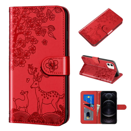 Sika Deer Embossing Pattern Horizontal Flip PU Leather Case with Holder & Card Slot & Wallet & Photo Frame, For iPhone 11, For iPhone 11 Pro, For iPhone 11 Pro Max, For iPhone 12 / 12 Pro