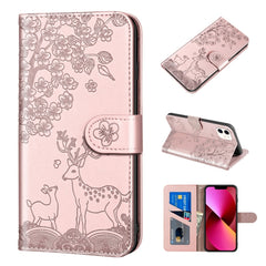 Sika Deer Embossing Pattern Horizontal Flip PU Leather Case with Holder & Card Slot & Wallet & Photo Frame, For iPhone 11 Pro Max, For iPhone 12 / 12 Pro, For iPhone 12 mini, For iPhone 12 Pro Max, For iPhone 13, For iPhone 13 mini