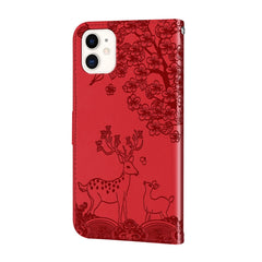 Funda de piel sintética con tapa horizontal con diseño de ciervo sika en relieve, con soporte, ranura para tarjetas, billetera y marco para fotos, para iPhone 13 Pro, para iPhone 13 Pro Max, para iPhone X/XS, para iPhone XR, para iPhone XS Max