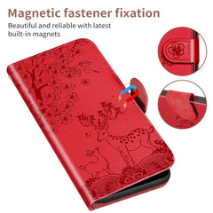 Funda de piel sintética con tapa horizontal con diseño de ciervo sika en relieve, con soporte, ranura para tarjetas, billetera y marco para fotos, para iPhone 13 Pro, para iPhone 13 Pro Max, para iPhone X/XS, para iPhone XR, para iPhone XS Max