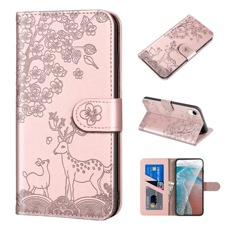 Sika Deer Embossing Pattern Horizontal Flip PU Leather Case with Holder & Card Slot & Wallet & Photo Frame, For iPhone 13 Pro, For iPhone 13 Pro Max, For iPhone X / XS, For iPhone XR
