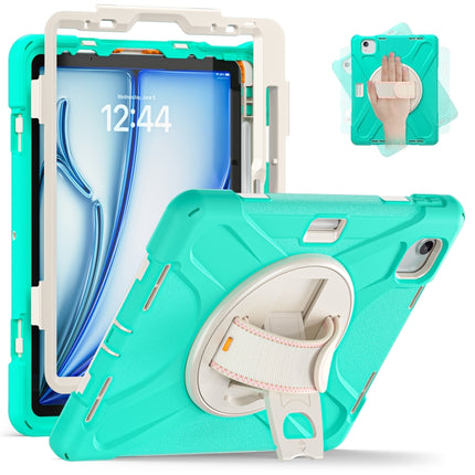 Silikon + PC Schutzhülle mit Halter &amp; Schulter Gurt, für iPad Air 11 2024 / Air 5 10,9 2022 / Air 4 10,9 2020 / Pro 11 2022 /2021 / 2018 / 2020