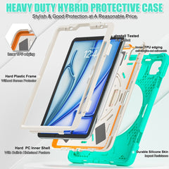 Silicone + PC Protective Case with Holder & Shoulder Strap, For iPad Air 11 2024 / Air 5 10.9 2022 / Air 4 10.9 2020 / Pro 11 2022 /2021 / 2018 / 2020