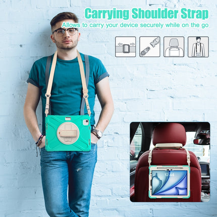 Silikon + PC Schutzhülle mit Halter &amp; Schulter Gurt, für iPad Air 11 2024 / Air 5 10,9 2022 / Air 4 10,9 2020 / Pro 11 2022 /2021 / 2018 / 2020
