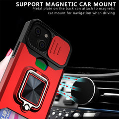 Sliding Camera Cover Design PC + TPU Shockproof Case with Ring Holder & Card Slot, For iPhone 13 mini, For iPhone 13, For iPhone 13 Pro, For iPhone XS / X