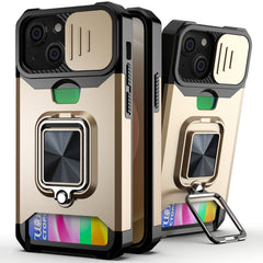 Sliding Camera Cover Design PC + TPU Shockproof Case with Ring Holder & Card Slot, For iPhone 13 mini, For iPhone 13, For iPhone 13 Pro, For iPhone XS / X