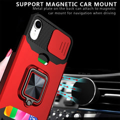 Sliding Camera Cover Design PC + TPU Shockproof Case with Ring Holder & Card Slot, For iPhone XR, For iPhone 11 Pro, For iPhone 11 Pro Max, For iPhone 12 / 12 Pro