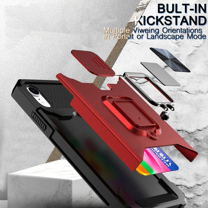 Schiebekamera-Abdeckungsdesign, stoßfeste PC + TPU-Hülle mit Ringhalter und Kartensteckplatz, für iPhone XR, für iPhone 11 Pro, für iPhone 11 Pro Max, für iPhone 12/12 Pro