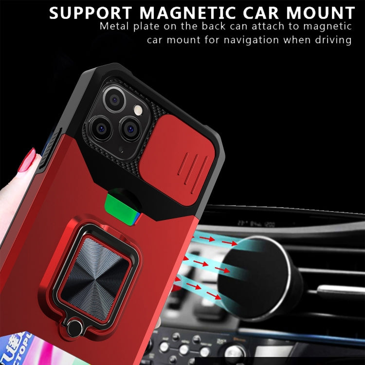 Schiebekamera-Abdeckungsdesign, stoßfeste PC + TPU-Hülle mit Ringhalter und Kartensteckplatz, für iPhone 12 Pro Max, für iPhone 13 Pro Max, für iPhone 11, für iPhone XS Max