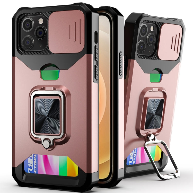 Schiebekamera-Abdeckungsdesign, stoßfeste PC + TPU-Hülle mit Ringhalter und Kartensteckplatz, für iPhone 12 Pro Max, für iPhone 13 Pro Max, für iPhone 11, für iPhone XS Max