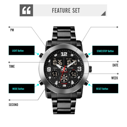 SKMEI 1642 Three-time Display Luminous Electronic Watch, Support Alarm Clock