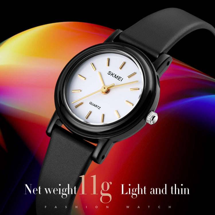 SKMEI 1659 Thin PU Leather Strap Small Dial Quartz Watch for Ladies