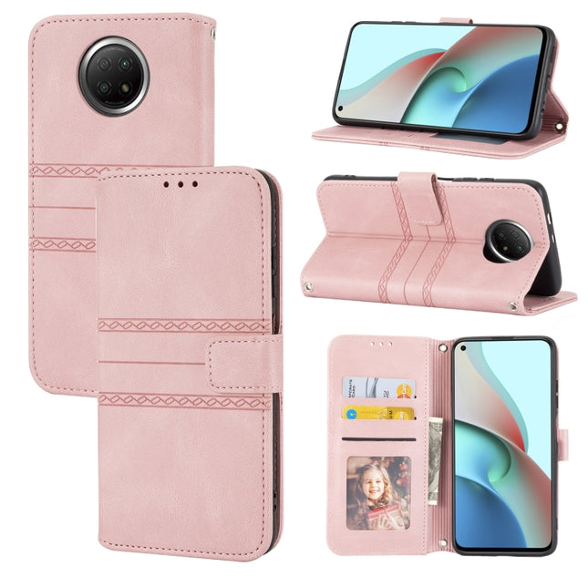 Embossed Striped Magnetic Buckle PU + TPU Horizontal Flip Leather Case with Holder & Card Slot & Wallet & Photo Frame & Sling, For Xiaomi Redmi Note 9 5G, For Xiaomi Redmi Note 9 Pro Max, For Xiaomi Redmi Note 10, For Xiaomi Redmi Note 10 5G