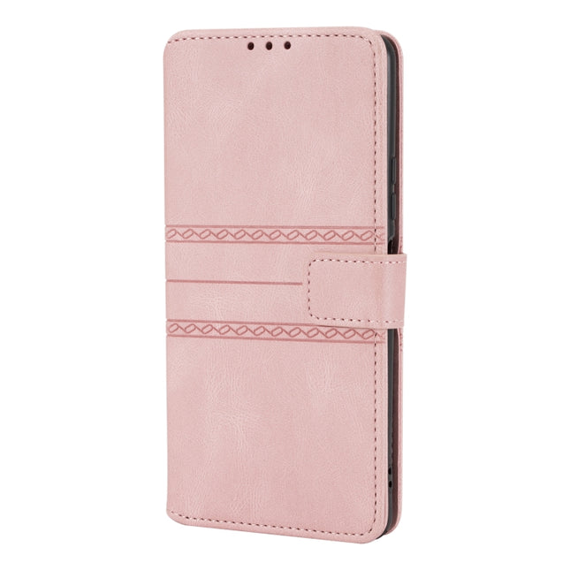 Embossed Striped Magnetic Buckle PU + TPU Horizontal Flip Leather Case with Holder & Card Slot & Wallet & Photo Frame & Sling, For Xiaomi Redmi Note 10 Pro 5G, For Xiaomi Redmi Note 10 Pro Max