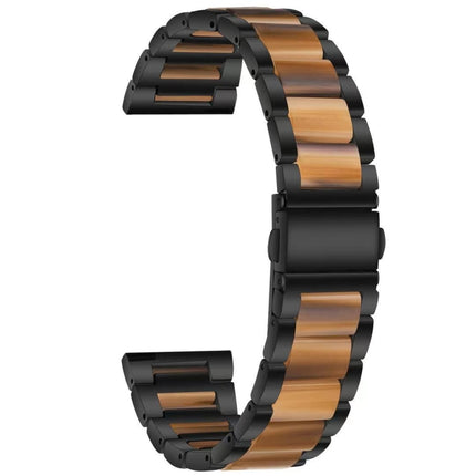 Three-beads Steel + Resin Replacement Strap Watchband, For Samsung Smart Watch 20mm