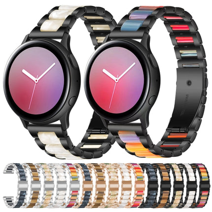 Three-beads Steel + Resin Replacement Strap Watchband, For Samsung Smart Watch 20mm