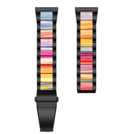 Three-beads Steel + Resin Replacement Strap Watchband, For Samsung Smart Watch 22mm