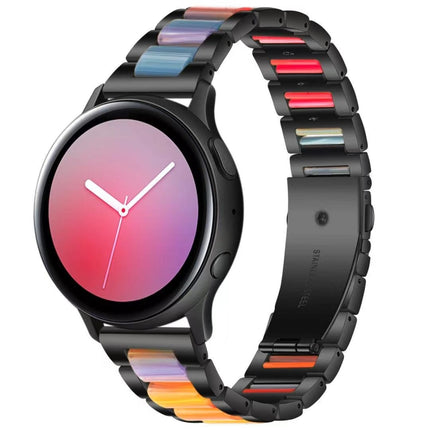 Three-beads Steel + Resin Replacement Strap Watchband, For Samsung Smart Watch 22mm