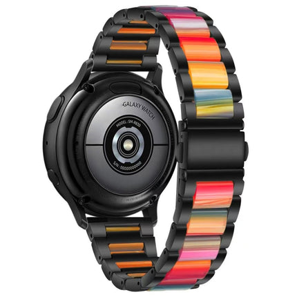 Three-beads Steel + Resin Replacement Strap Watchband, For Samsung Smart Watch 22mm