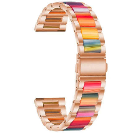 Three-beads Steel + Resin Replacement Strap Watchband, For Samsung Smart Watch 22mm
